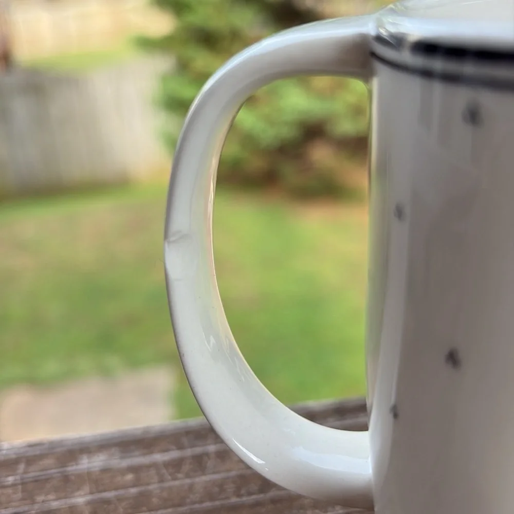 ANTHROPOLOGIE Mug Letter L Drop Cap Monogram Love Wins Always Coffee Cup